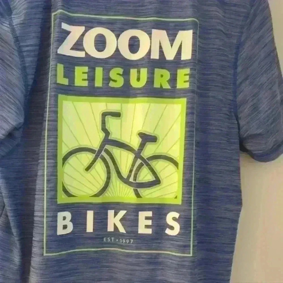 ADIDAS | Blue/Green Men's Textured Zoom Bike T-Shirt Size Small - Picture 4 of 4